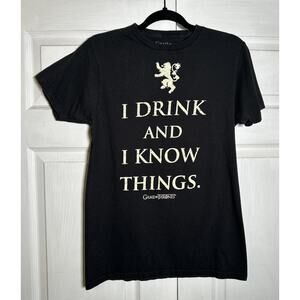 Game of Thrones Shirt M Adult Unisex I Drink and Know Things Graphic Tee Cotton